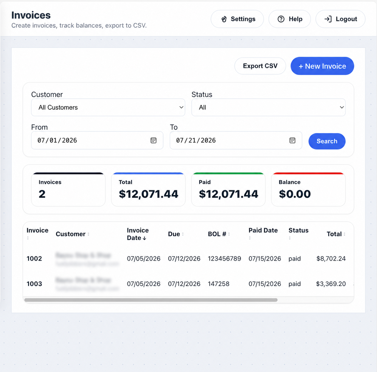 FuelJobberX Carrier Invoice Verification